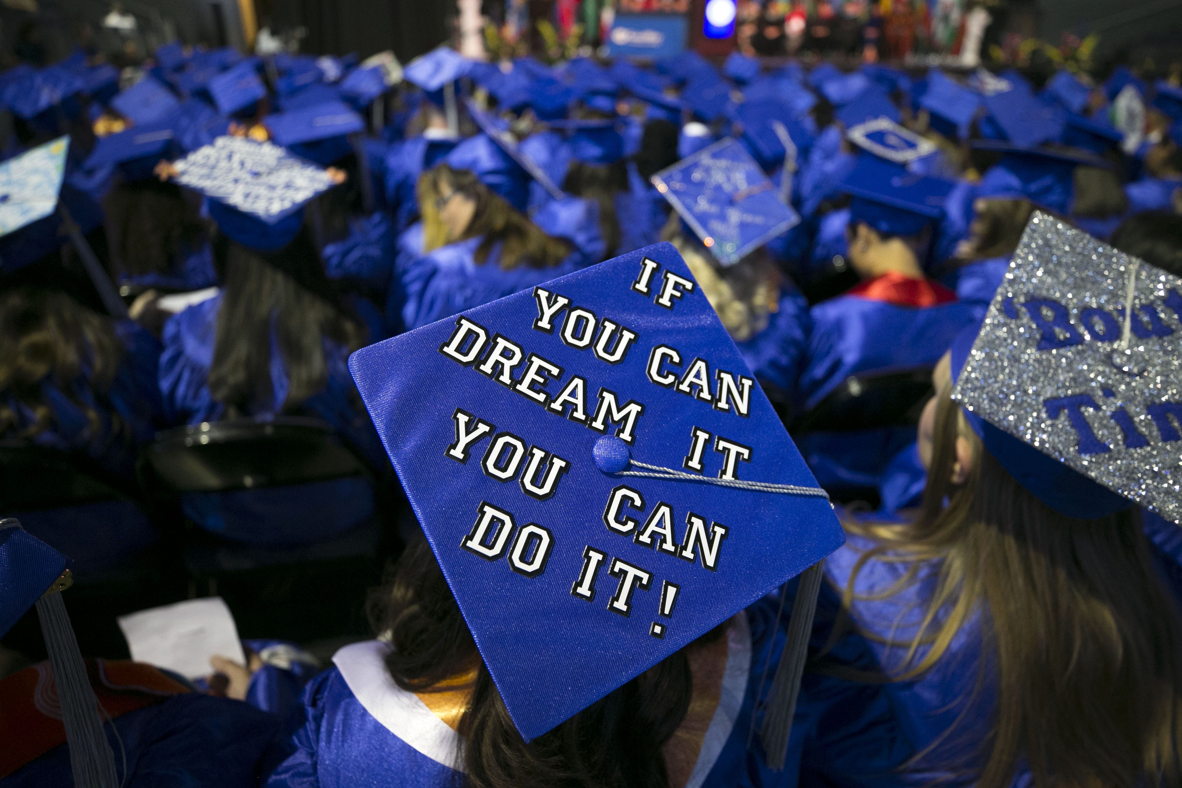 Graduation caps reflect politics, pop 